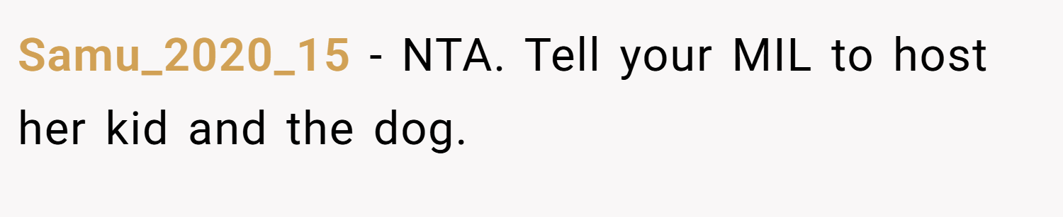 Samu_2020_15 − NTA. Tell your MIL to host her kid and the dog.