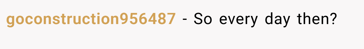 goconstruction956487 − So every day then?