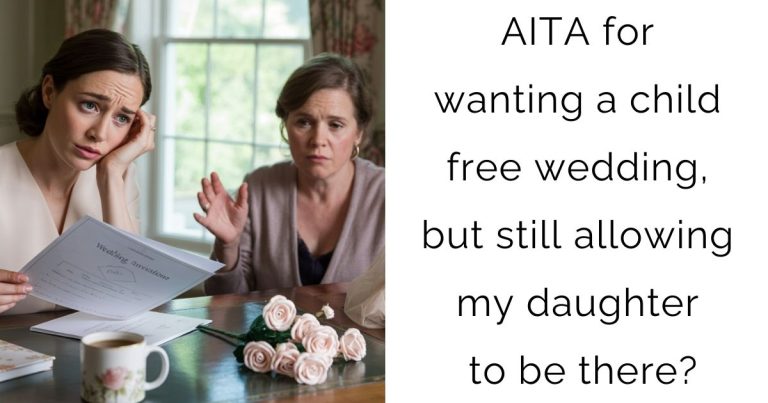 AITA for wanting a child free wedding, but still allowing my daughter to be there?