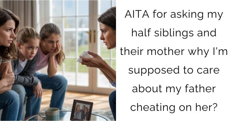 AITA for asking my half siblings and their mother why I’m supposed to care about my father cheating on her?