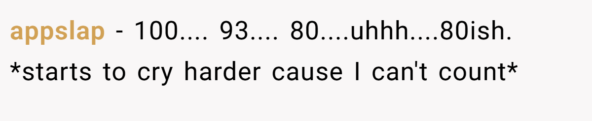appslap − 100.... 93.... 80....uhhh....80ish. *starts to cry harder cause I can't count*