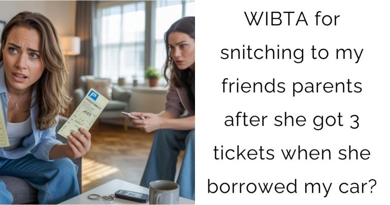 WIBTA for snitching to my friends parents after she got 3 tickets when she borrowed my car?
