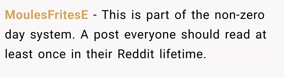 MoulesFritesE − This is part of the non-zero day system. A post everyone should read at least once in their Reddit lifetime.