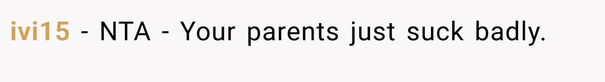 ivi15 − NTA - Your parents just suck badly.