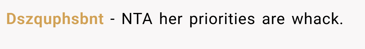Dszquphsbnt - NTA her priorities are whack.