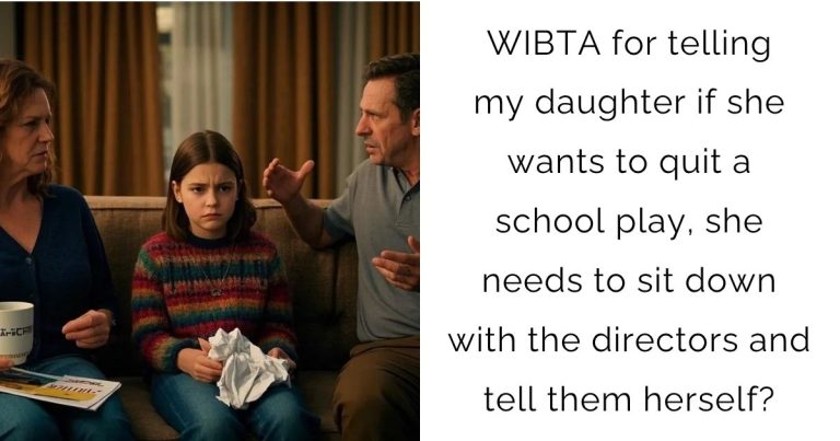 WIBTA for telling my daughter if she wants to quit a school play, she needs to sit down with the directors and tell them herself?