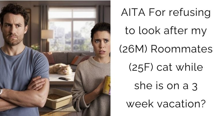 AITA For refusing to look after my (26M) Roommates (25F) cat while she is on a 3 week vacation?