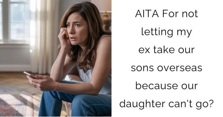 AITA For not letting my ex take our sons overseas because our daughter can’t go?