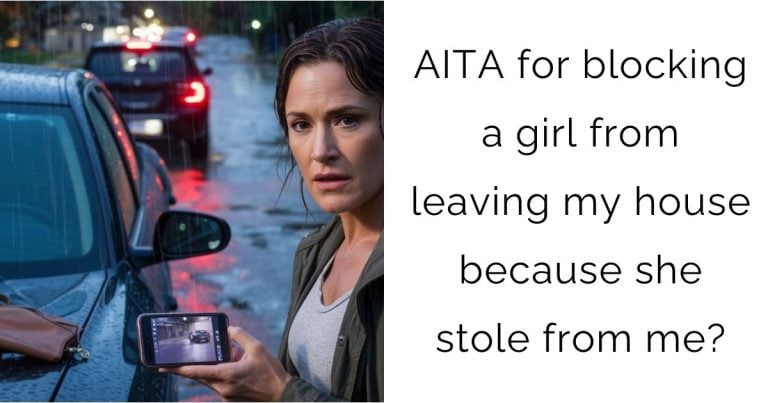AITA for blocking a girl from leaving my house because she stole from me?