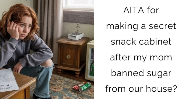 AITA for making a secret snack cabinet after my mom banned sugar from our house?