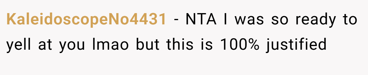 KaleidoscopeNo4431 - NTA I was so ready to yell at you lmao but this is 100% justified