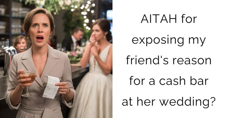 AITAH for exposing my friend’s reason for a cash bar at her wedding?