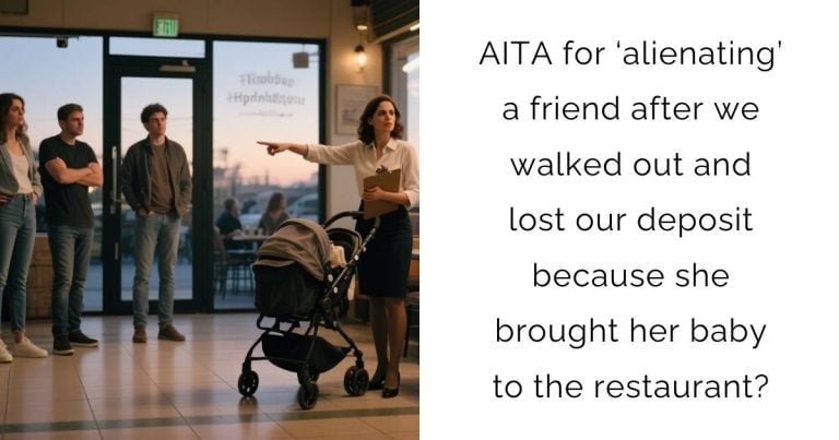 AITA for ‘alienating’ a friend after we walked out and lost our deposit because she brought her baby to the restaurant?