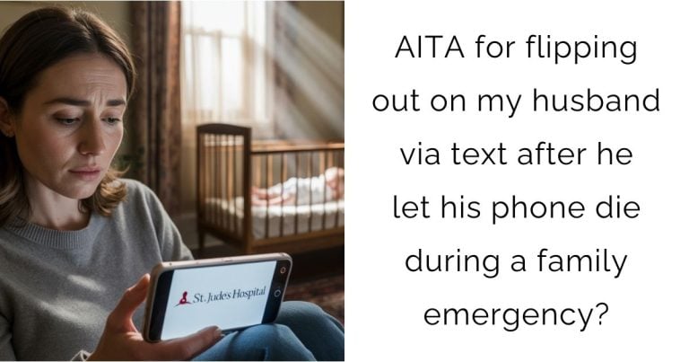 AITA for flipping out on my husband via text after he let his phone die during a family emergency?