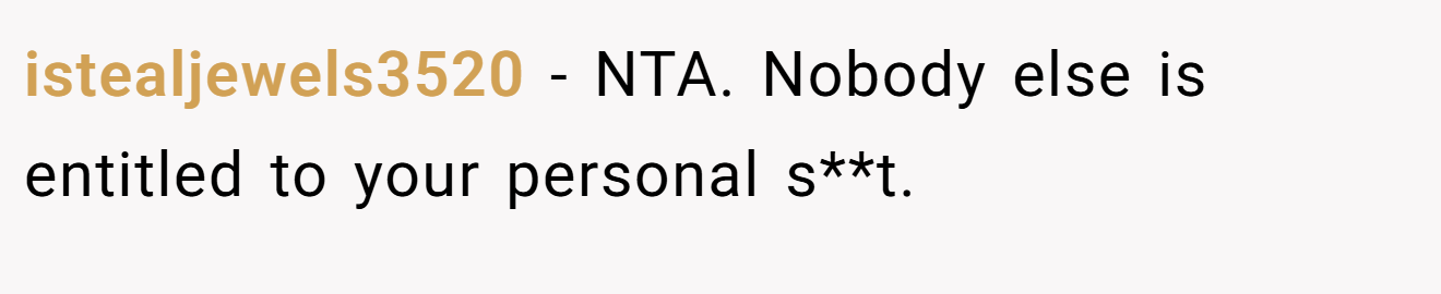 istealjewels3520 - NTA. Nobody else is entitled to your personal s**t.
