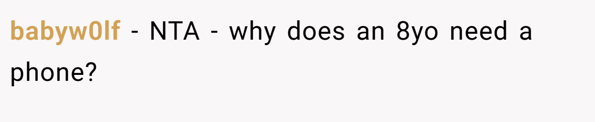 babyw0lf − NTA - why does an 8yo need a phone?