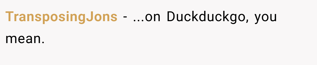 TransposingJons − ...on Duckduckgo, you mean.