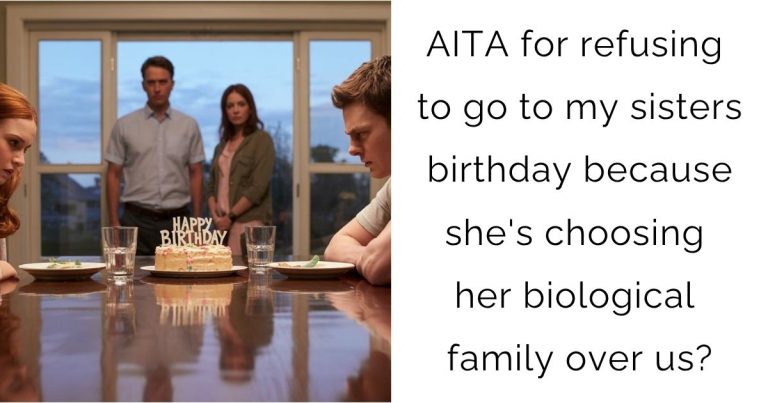 AITA for refusing to go to my sisters birthday because she’s choosing her biological family over us?