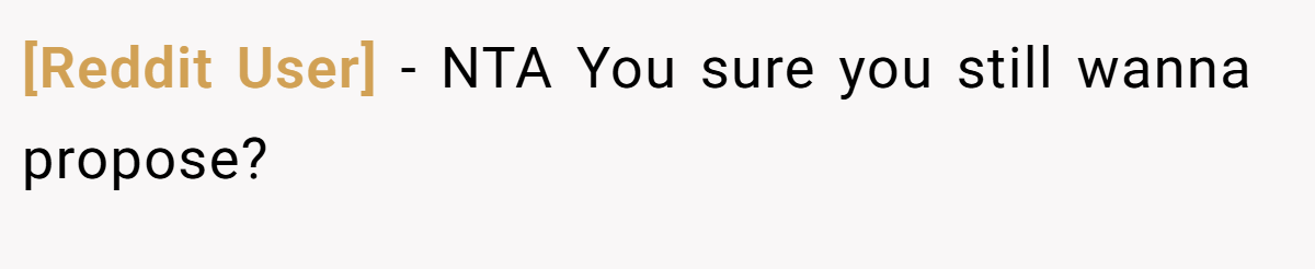 [Reddit User] − NTA You sure you still wanna propose?