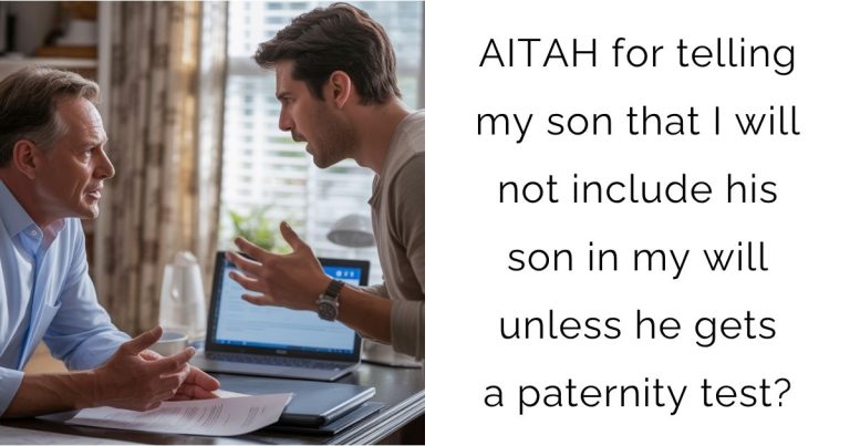 AITAH for telling my son that I will not include his son in my will unless he gets a paternity test?