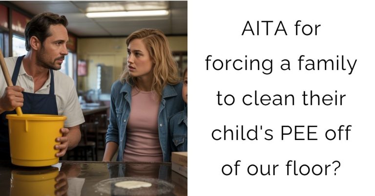 AITA for forcing a family to clean their child’s PEE off of our floor?