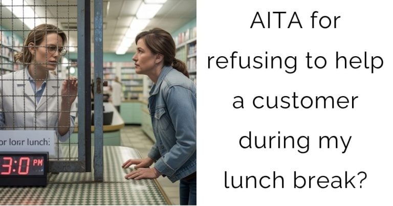 AITA for refusing to help a customer during my lunch break?