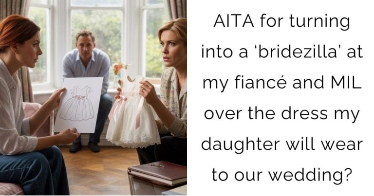 AITA for turning into a ‘bridezilla’ at my fiancé and MIL over the dress my daughter will wear to our wedding?