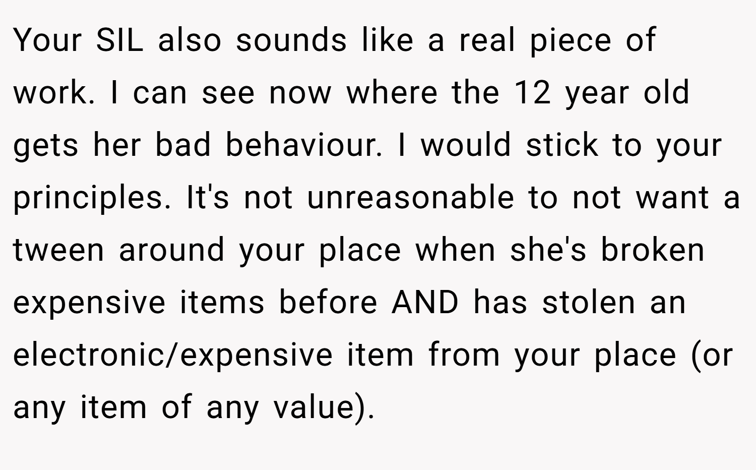 Your SIL also sounds like a real piece of work. I can see now where the 12 year old gets her bad behaviour. I would stick to your principles. It's not unreasonable to not want a tween around your place when she's broken expensive items before AND has stolen an electronic/expensive item from your place (or any item of any value).