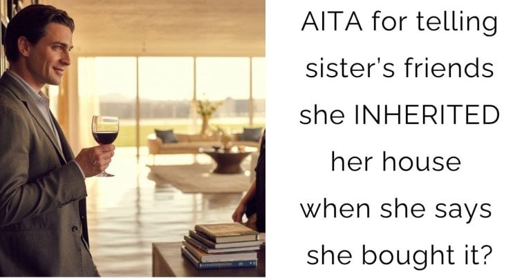 AITA for telling sister’s friends she INHERITED her house  when she says  she bought it?