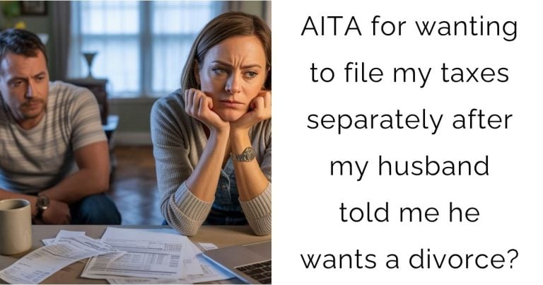 AITA for wanting to file my taxes separately after my husband told me he wants a divorce?