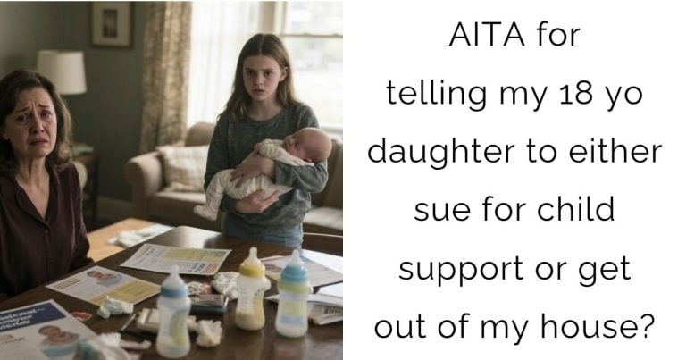 AITA for telling my 18 yo daughter to either sue for child support or get out of my house?