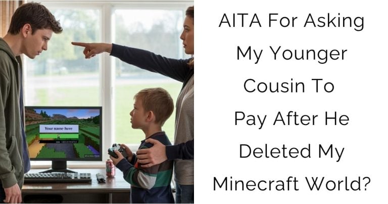 AITA For Asking My Younger Cousin To Pay After He Deleted My Minecraft World?