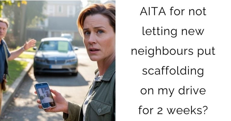 AITA for not letting new neighbours put scaffolding on my drive for 2 weeks?