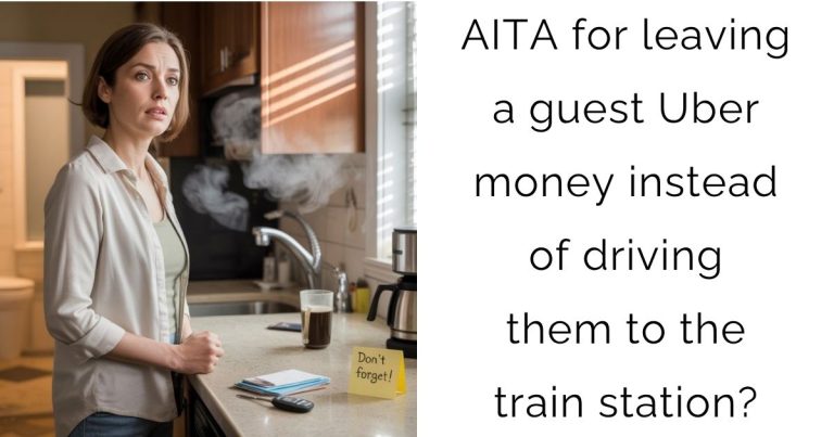 AITA for leaving a guest Uber money instead of driving them to the train station?