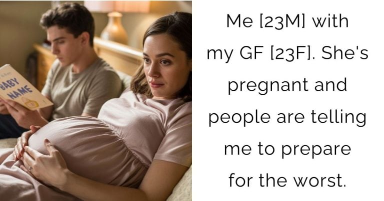 Me [23M] with my GF [23F]. She’s pregnant and people are telling me to prepare for the worst.