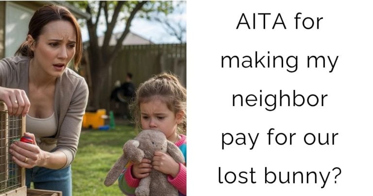 AITA for making my neighbor pay for our lost bunny?