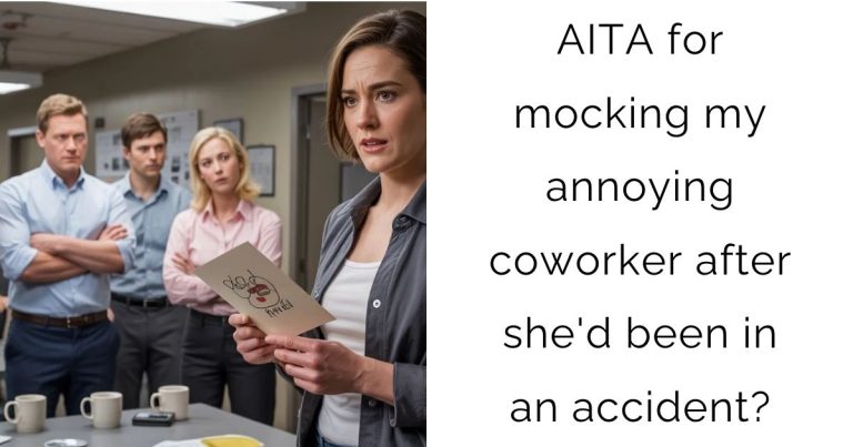 AITA for mocking my annoying coworker after she’d been in an accident?