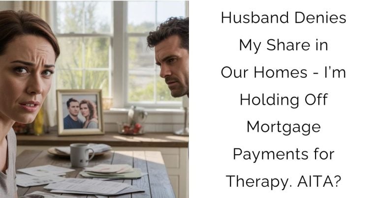 Husband Denies My Share in Our Homes – I’m Holding Off Mortgage Payments for Therapy. AITA?