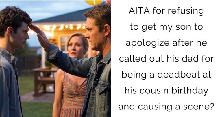AITA for refusing to get my son to apologize after he called out his dad for being a deadbeat at his cousin birthday and causing a scene?