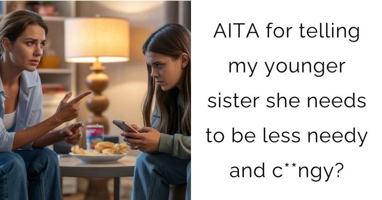 AITA for telling my younger sister she needs to be less needy and c**ngy?