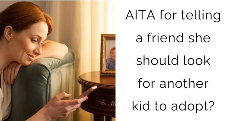 AITA for telling a friend she should look for another kid to adopt?