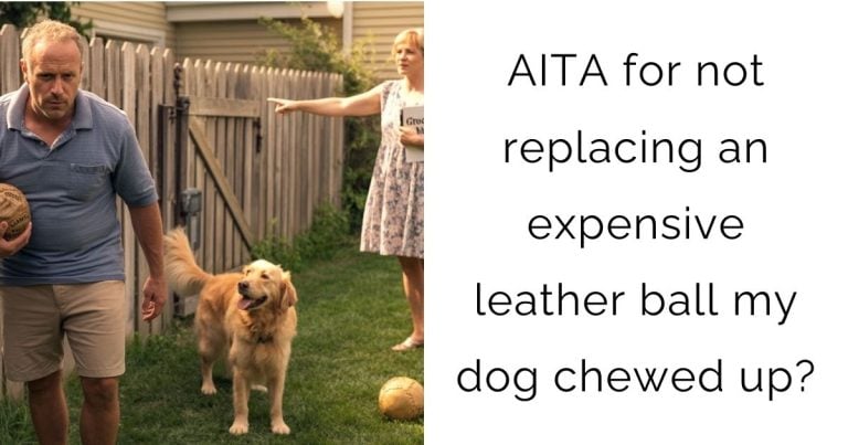 AITA for not replacing an expensive leather ball my dog chewed up?