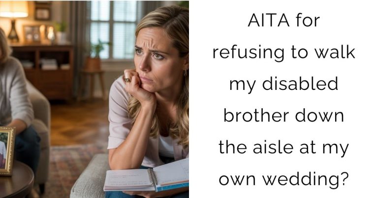AITA for refusing to walk my disabled brother down the aisle at my own wedding?
