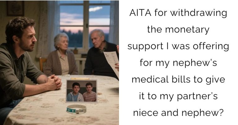 AITA for withdrawing the monetary support I was offering for my nephew’s medical bills to give it to my partner’s niece and nephew?