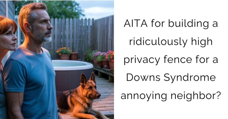 AITA for building a ridiculously high privacy fence for a Downs Syndrome annoying neighbor?