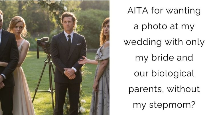 AITA for wanting a photo at my wedding with only my bride and our biological parents, without my stepmom?