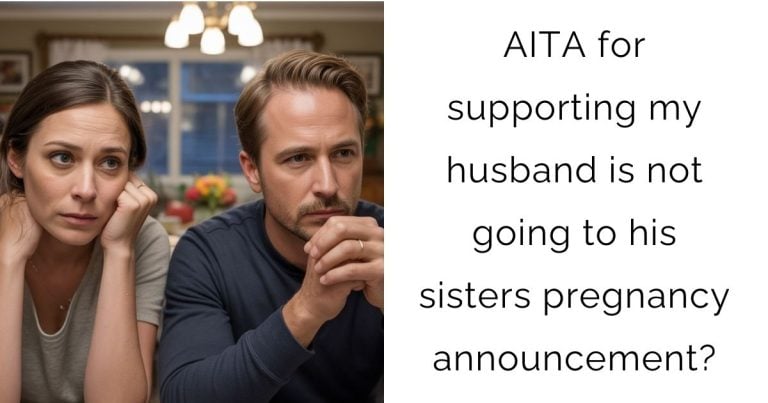 AITA for supporting my husband is not going to his sisters pregnancy announcement?