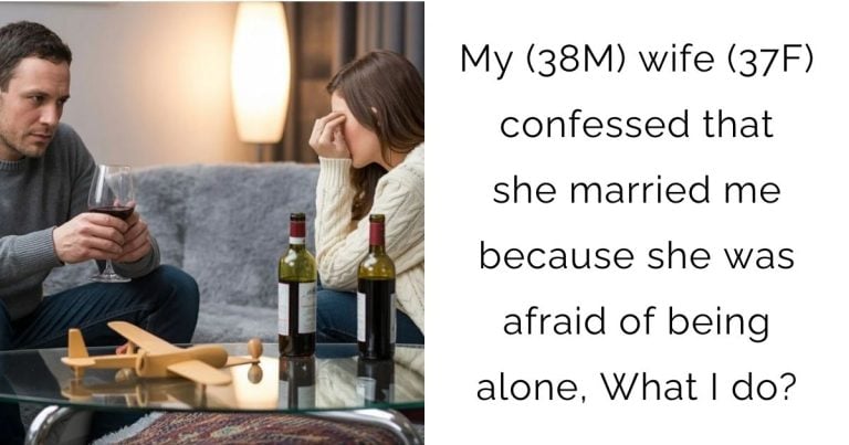 My (38M) wife (37F) confessed that she married me because she was afraid of being alone, What I do?