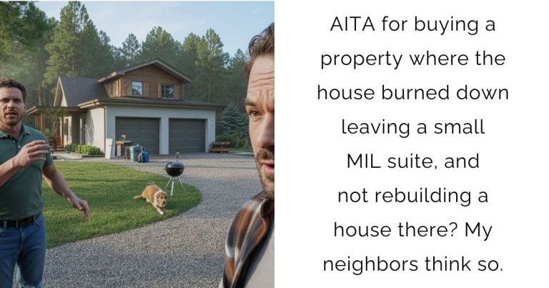 AITA for buying a property where the house burned down leaving a small MIL suite, and not rebuilding a house there? My neighbors think so.