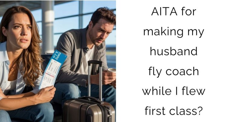 AITA for making my husband fly coach while I flew first class?